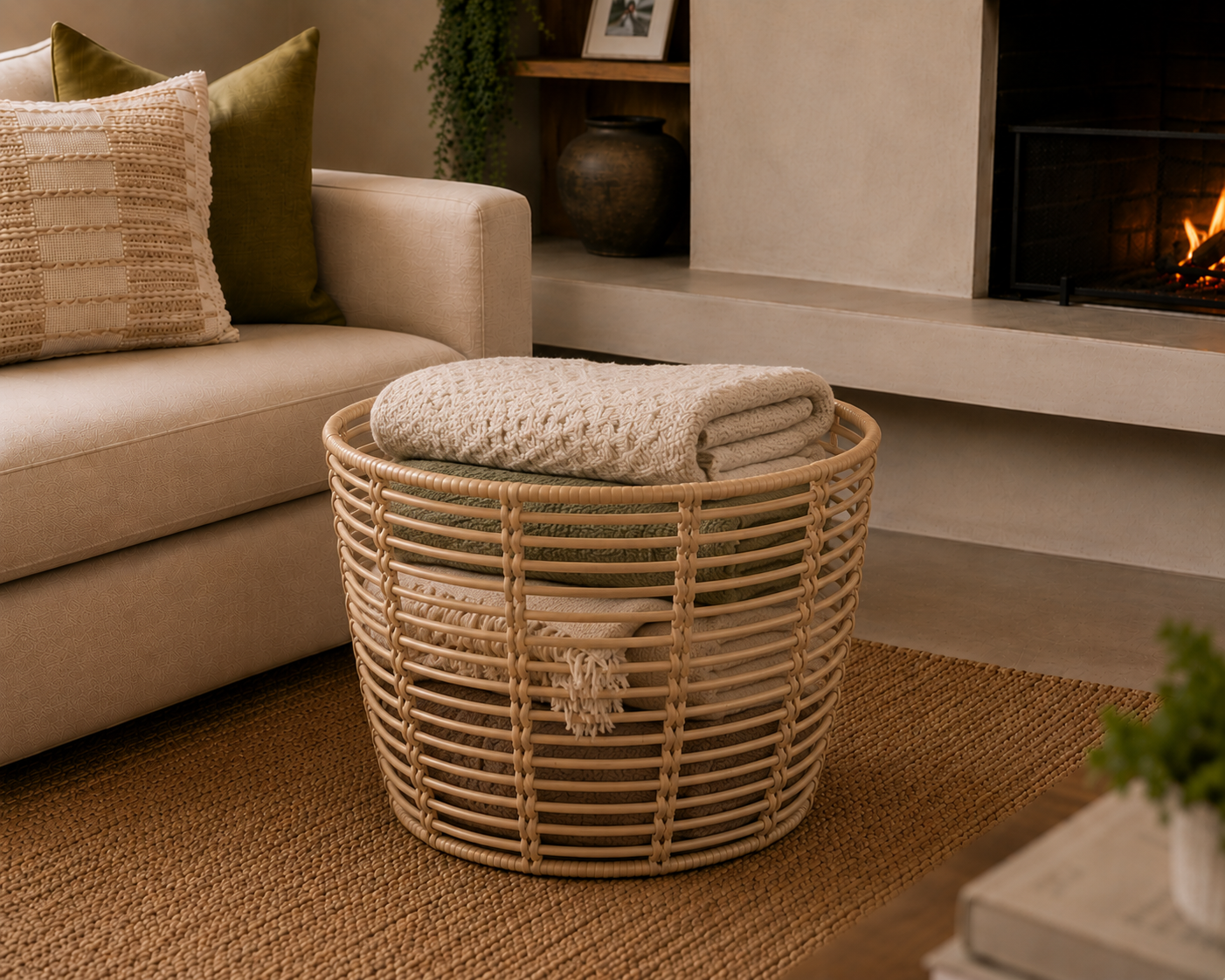 Set of 3 Storage Baskets (No handles) - Natural