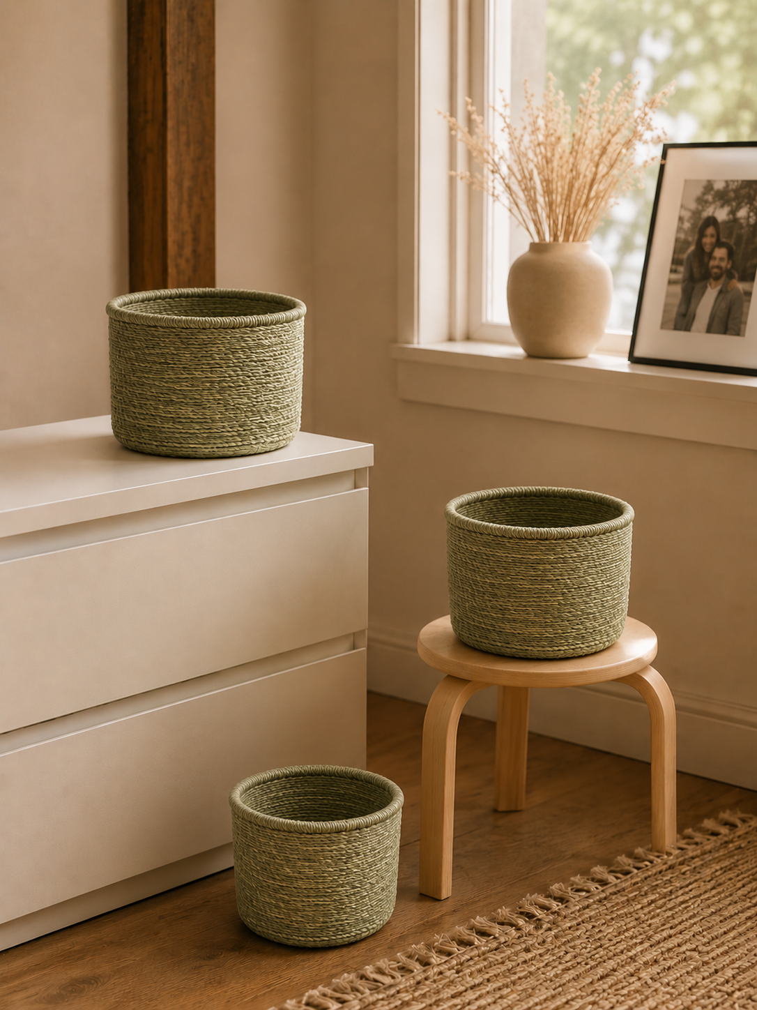 Set of 3 Nest & Neat Storage Basket - Natural