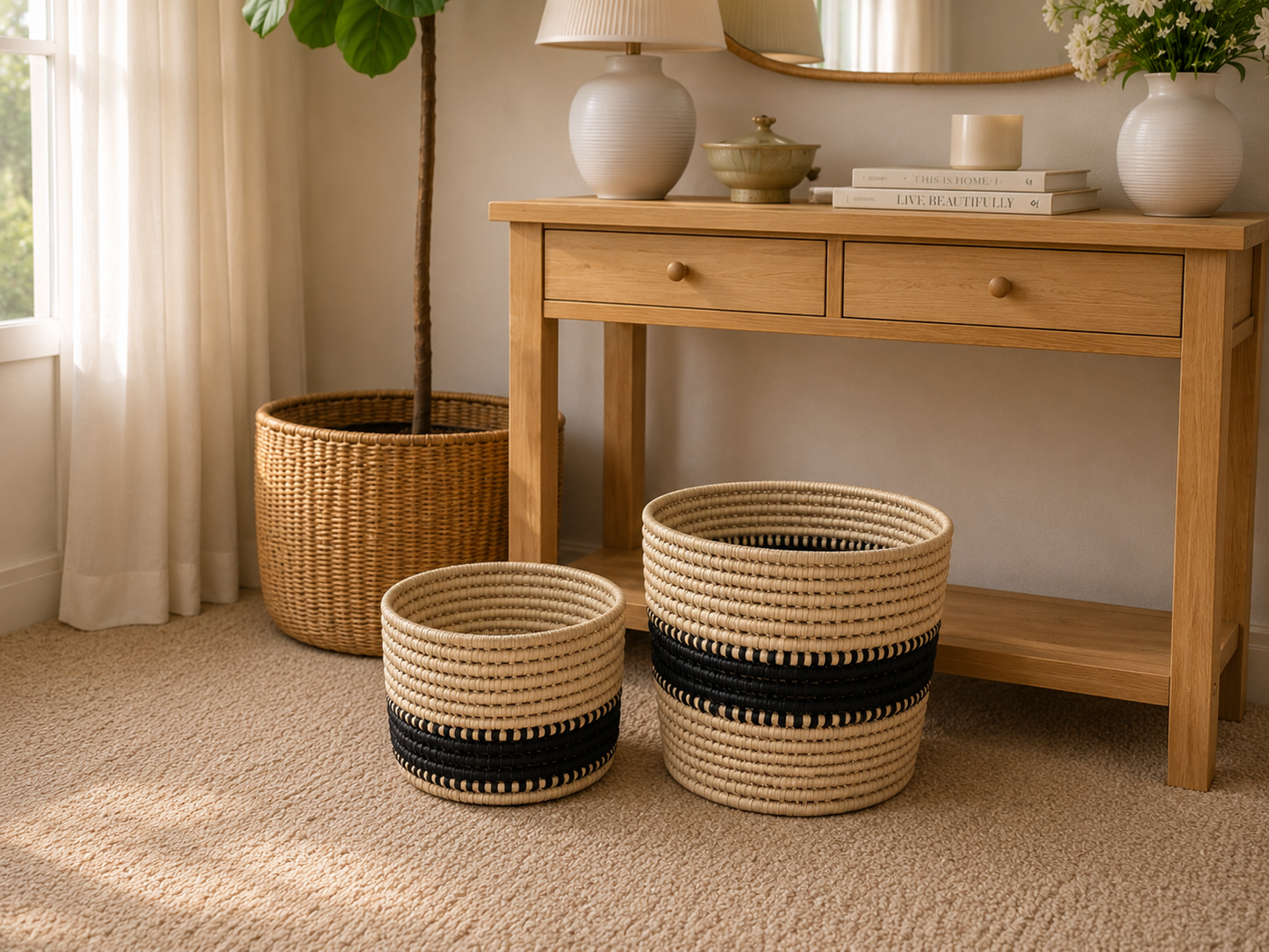 Large Noir Nest Storage Basket