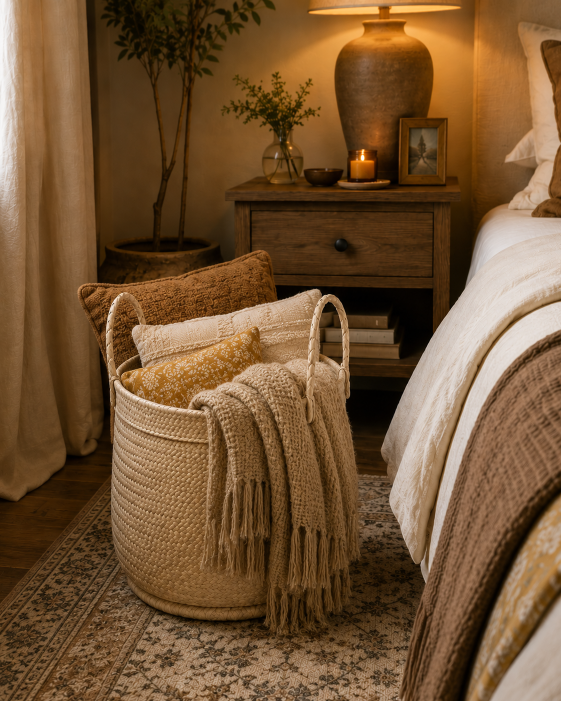 Large Softbags Round Handles - Natural