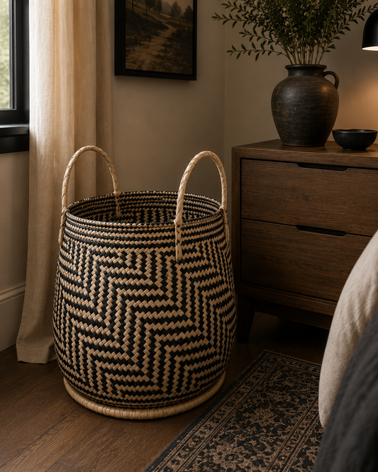 Large Softbags Round Handles - Black & White