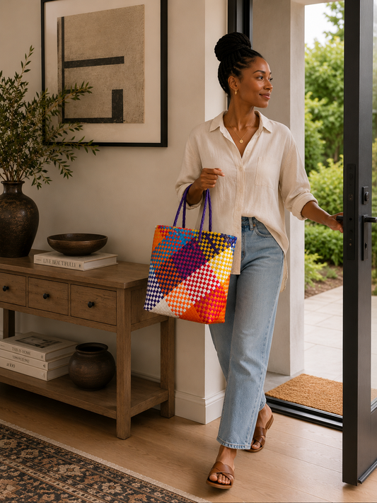 Plastic Shopper Bag - Multicoloured